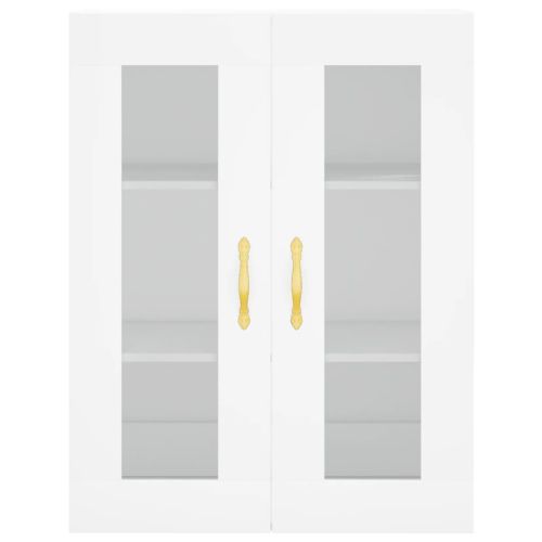 Висок шкаф, бял, 69,5x34x180 см, инженерно дърво