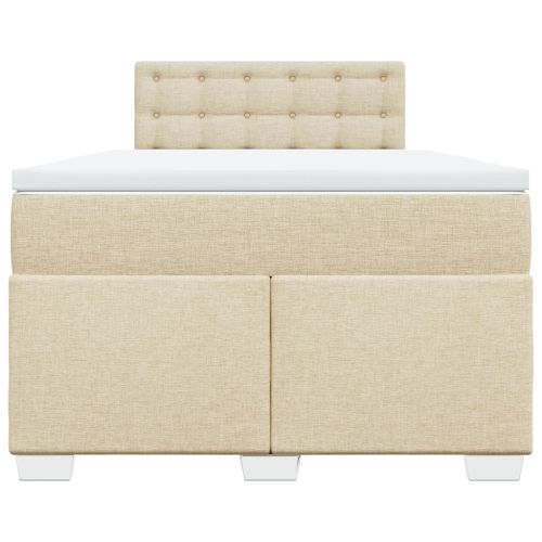 Боксспринг легло с матрак, кремаво, 120x190 см, плат