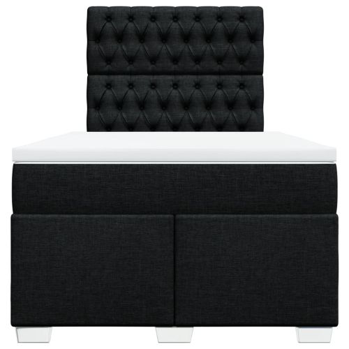 Боксспринг легло с матрак, черно, 120x190 см, плат