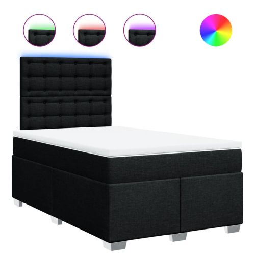 Боксспринг легло с матрак, черно, 120x190 см, плат