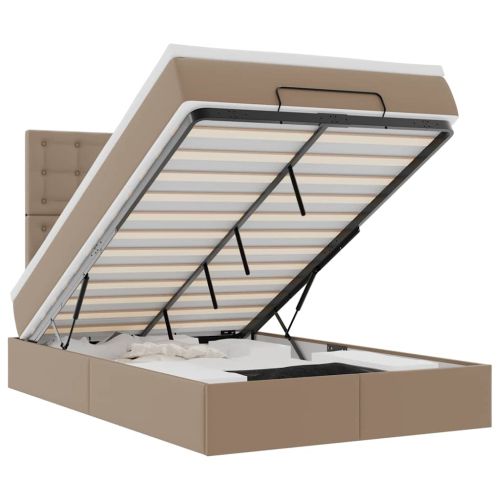 Османска легло с матрак, капучино, 120x190 см, изкуствена кожа