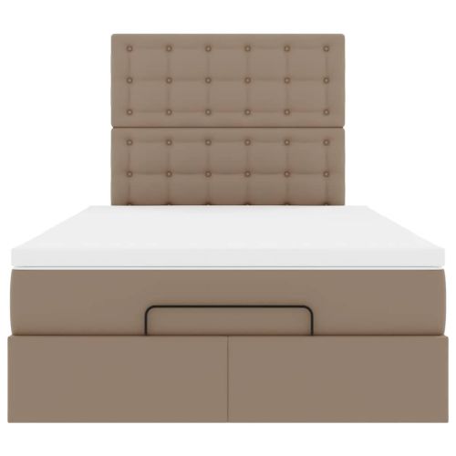 Османска легло с матрак, капучино, 120x190 см, изкуствена кожа