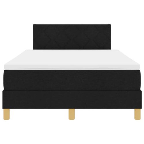 Легло с пружинирана основа с матрак Черно 120 x 200 cm текстил