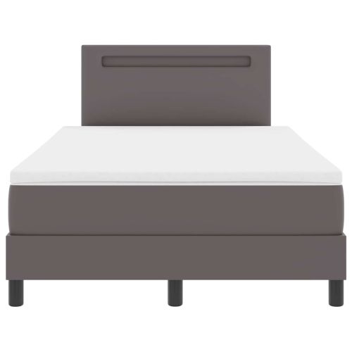 Легло с пружинирана основа с матрак Сив 120 x 190 cm Изкуствена