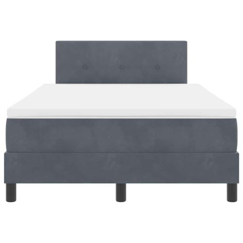 Легло с пружинирана основа Тъмен сив 120 x 200 cm Кадифе