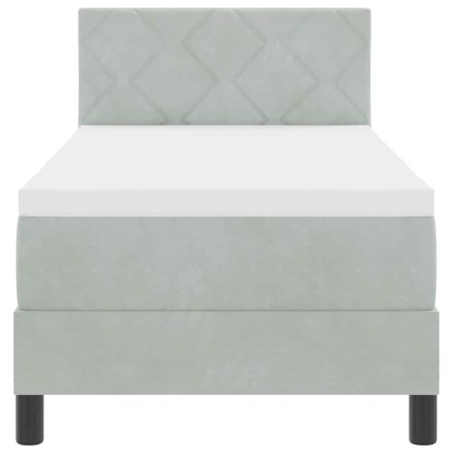 Легло с пружинирана основа Светлосиво 80 x 200 cm Кадифе