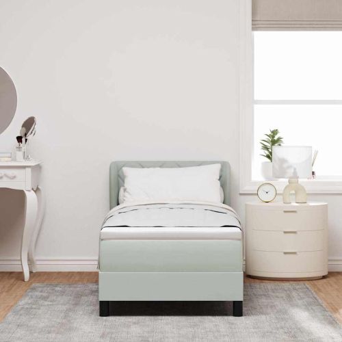 Легло с пружинирана основа Светлосиво 80 x 200 cm Кадифе