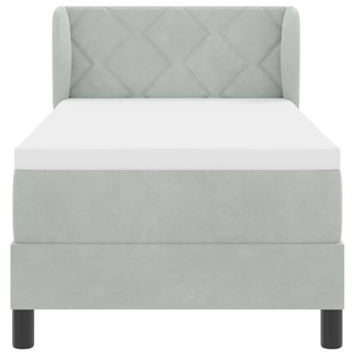 Легло с пружинирана основа Светлосиво 80 x 200 cm Кадифе