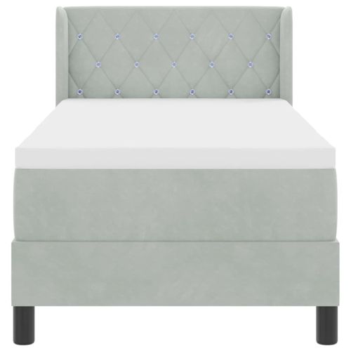 Легло с пружинирана основа Светлосиво 200 x 80 см Полиестер