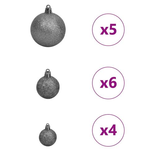 Изкуствена коледна елха с подсветка Черно 120 cm ПВЦ