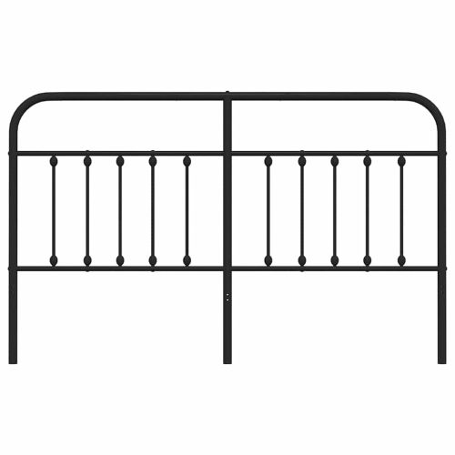 Метална резервна табла за легло, черна, 160 см