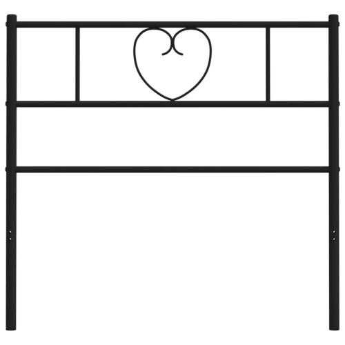 Метална резервна табла за легло, черна, 90 см
