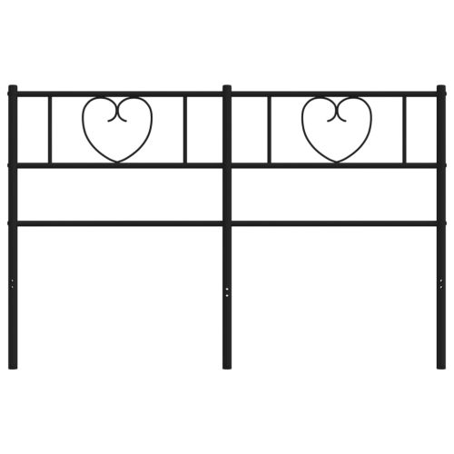 Метална резервна табла за легло, черна, 160 см