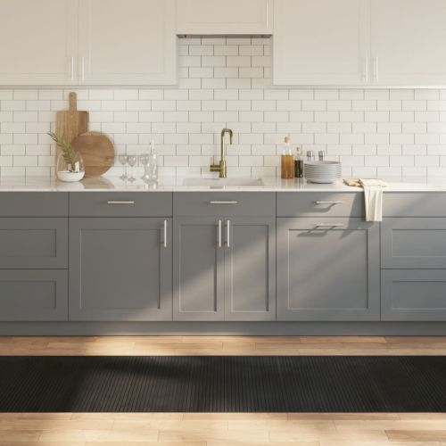 Килим, правоъгълен, черен, 70x400 см, бамбук