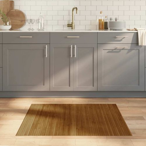 Килим, правоъгълен, кафяв, 80x100 см, бамбук