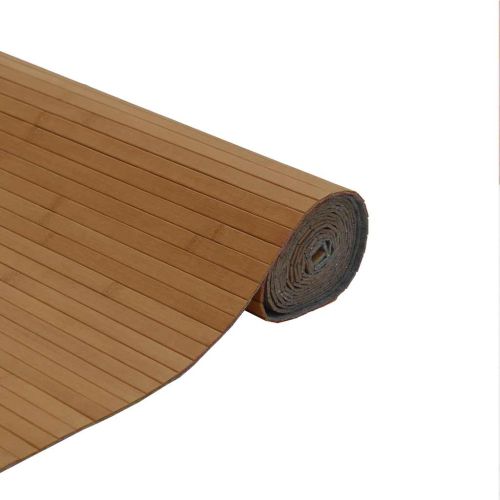 Килим, правоъгълен, кафяв, 80x400 см, бамбук