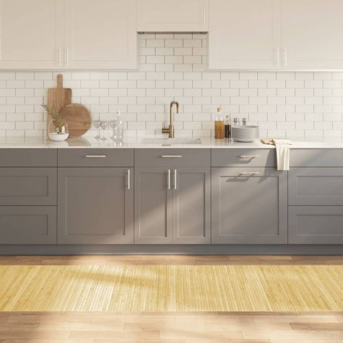 Килим, правоъгълен, светъл натурален, 80x400 см, бамбук