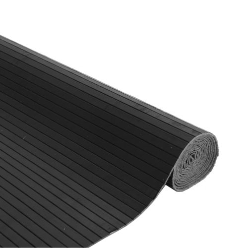 Килим, правоъгълен, сив, 80x400 см, бамбук