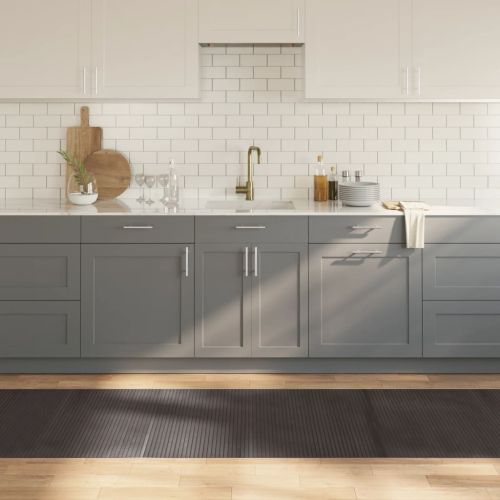 Килим, правоъгълен, тъмнокафяв, 80x400 см, бамбук