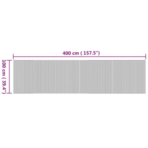 Килим, правоъгълен, натурален, 100x400 см, бамбук