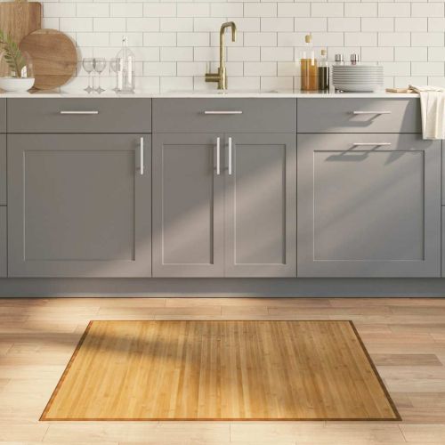 Килим, правоъгълен, натурален, 80x100 см, бамбук