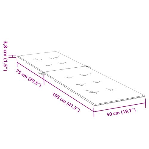 Възглавница за стол шезлонг меланж светлосива (75+105) x 50 x 4 см