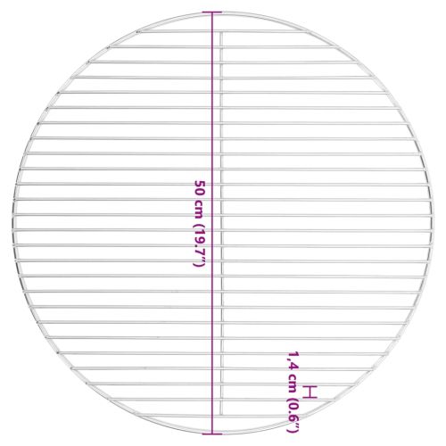 Решетка за барбекю, кръгла, Ø50 см, неръждаема стомана 304