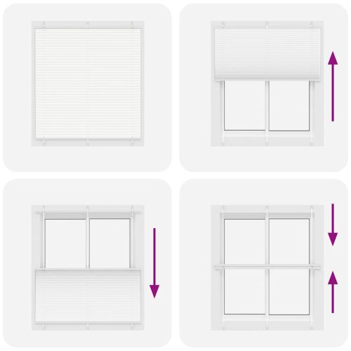 Плисирана щора Бяла 120x100 cm Ширина на плата 119,4 cm