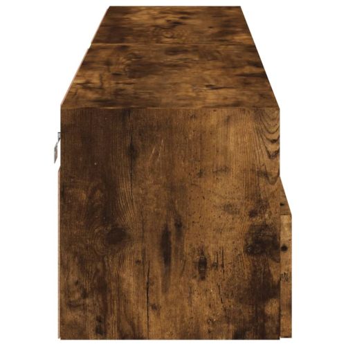 Стенни ТВ шкафове 2 бр опушен дъб 80x30x30 см инженерно дърво