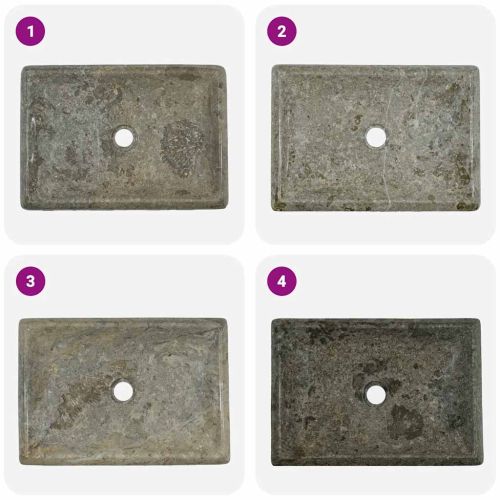 Сива мивка, 50x35x10 см, мрамор