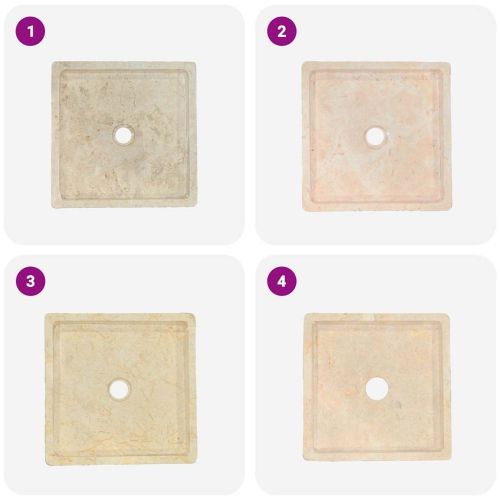 Кремава мивка, 40x40x10 см, мрамор