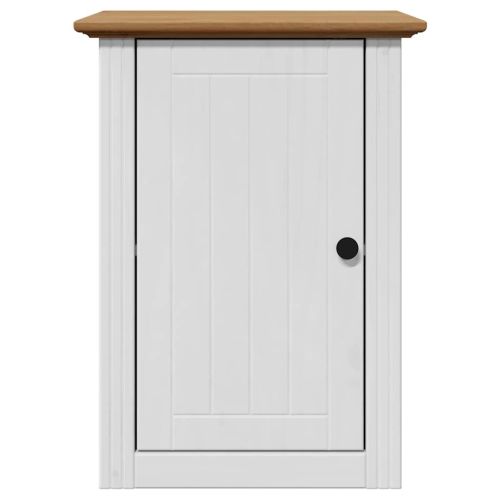 Комплект мебели за баня от 3части BODO бял и кафяв бор от масив