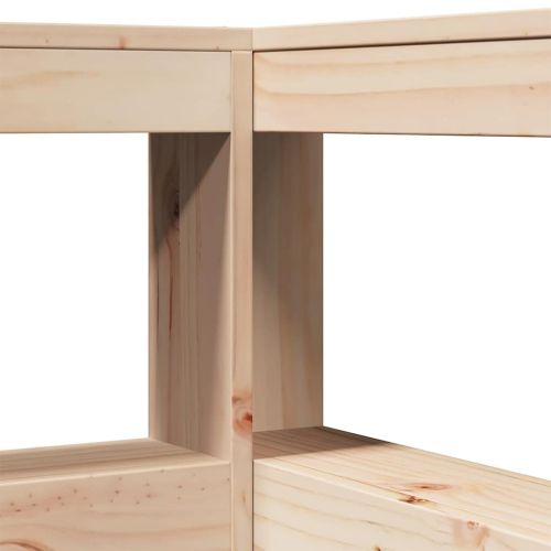 Легло с етажерка за книги, без матрак, 135x190 см, бор масив