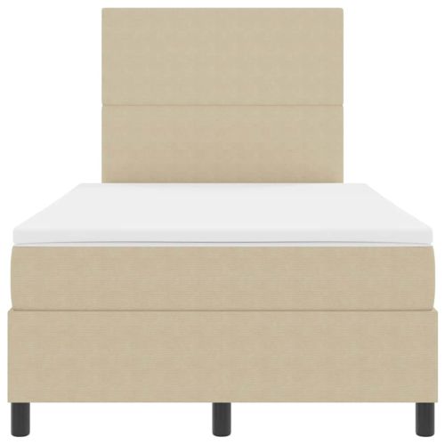 LED кутия за пружини с легло Светлосив и бял 120 x 190 cm