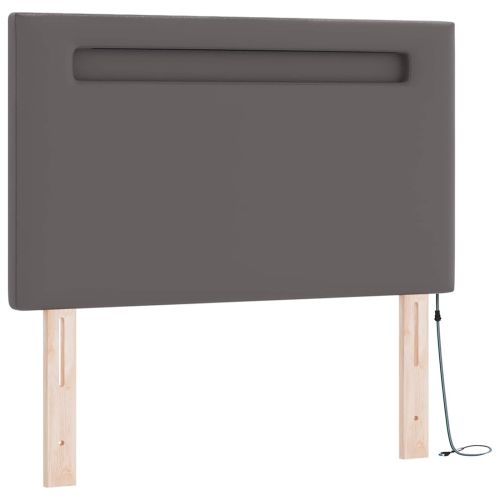 Легло с пружинирана основа с матрак Сив 90 x 200 cm Изкуствена