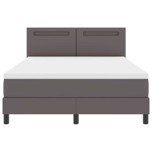 Легло с пружинирана основа с матрак Сив 160 x 200 cm Изкуствена