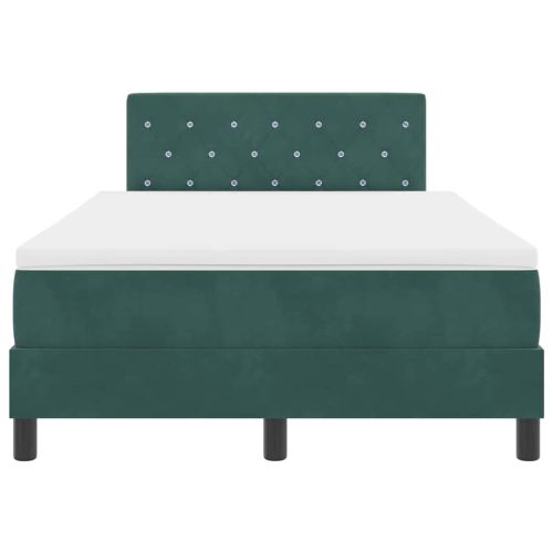Легло с пружинирана основа Тъмен зелен 120 x 190 cm Кадифе