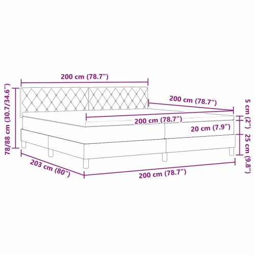 Легло с пружинирана основа с матрак Розово 200 x 200 cm Кадифе
