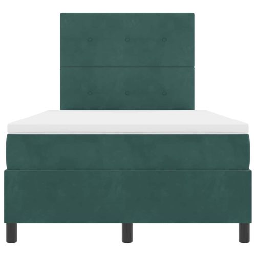 Легло с пружинирана основа Тъмен зелен 120 x 190 cm текстил