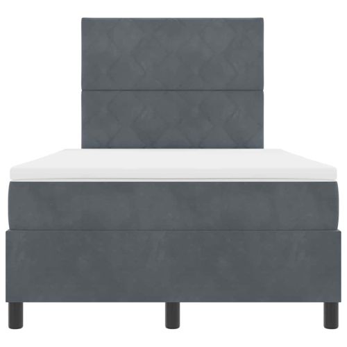 Легло с пружинирана основа Тъмен сив 120 x 190 cm текстил