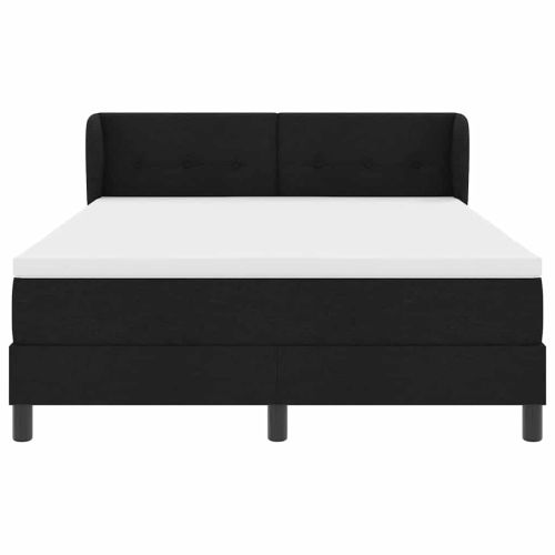 Легло с пружинирана основа с матрак Черно 140 x 190 cm текстил