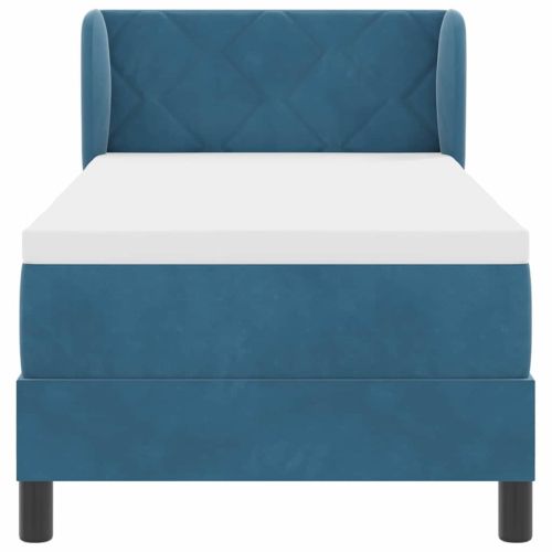 Легло с пружинирана основа Тъмносиньо 80 x 200 cm Кадифе