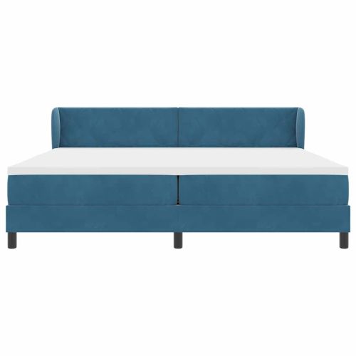 Легло с пружинирана основа Тъмносиньо 200 x 200 cm Кадифе