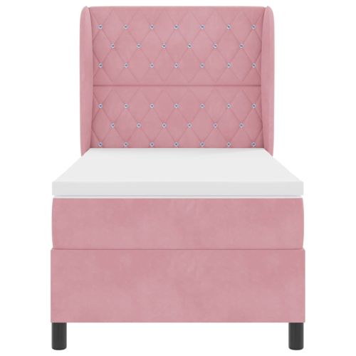 Легло с пружинирана основа Розово 200 x 100 cm Полиестер