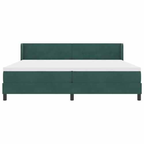 Легло с пружинирана основа Тъмен зелен 200 x 200 cm Полиестер