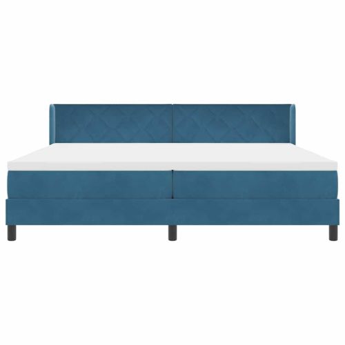 Легло с пружинирана основа Тъмен син 200 x 200 cm Полиестер