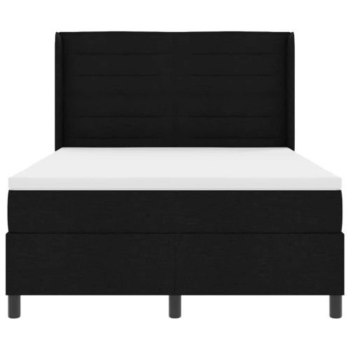 Легло с пружинирана основа с матрак Черно 140 x 190 cm текстил