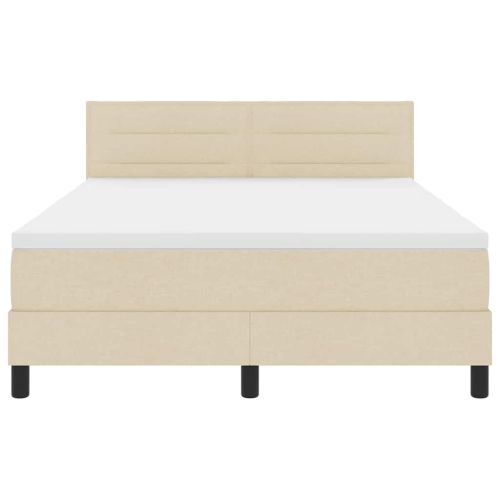 Легло с пружинирана основа с матрак Крем 140 x 200 cm текстил