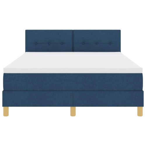 LED кутия за пружини с легло с LED Синьо 140 x 200 cm текстил