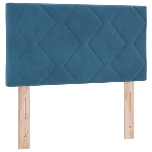 LED кутия за пружини с легло с LED Тъмен син 80 x 200 cm Кадифе